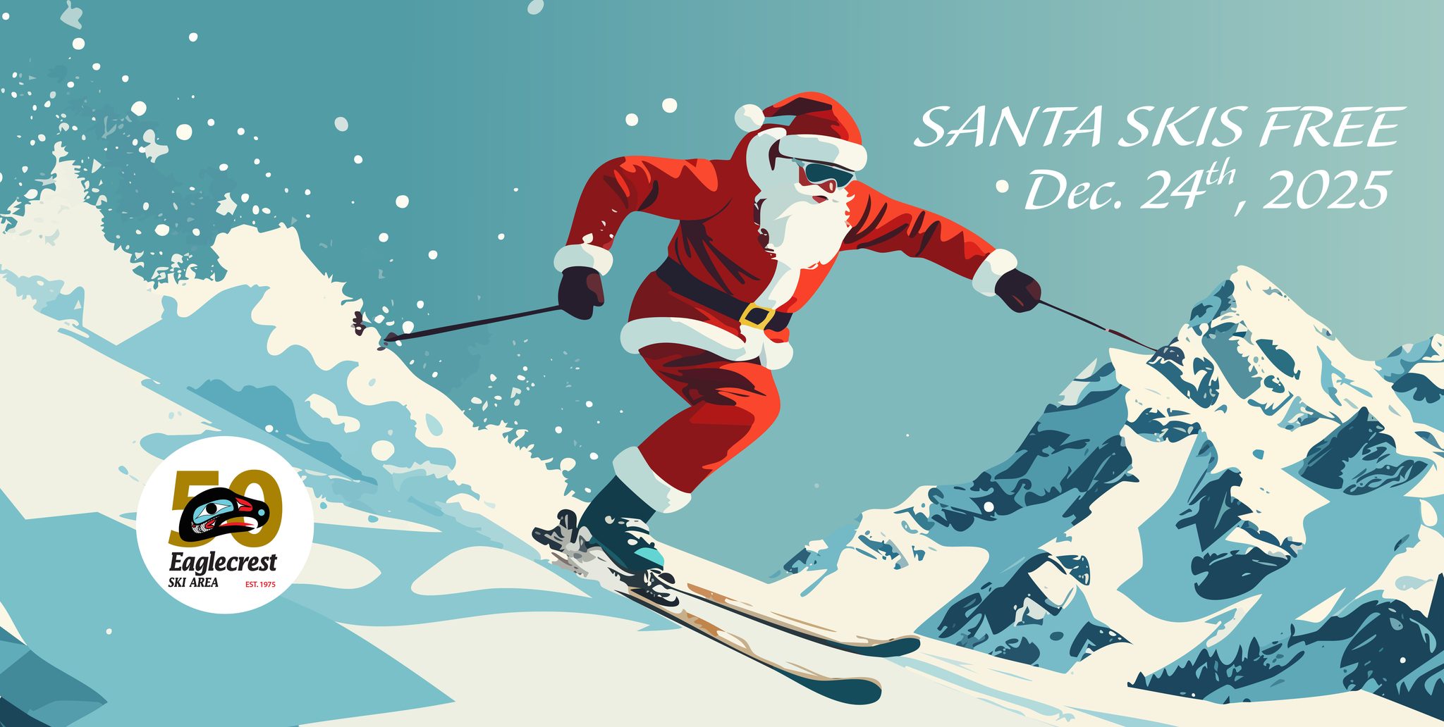 Santa Skis Free at Eaglecrest Ski Area